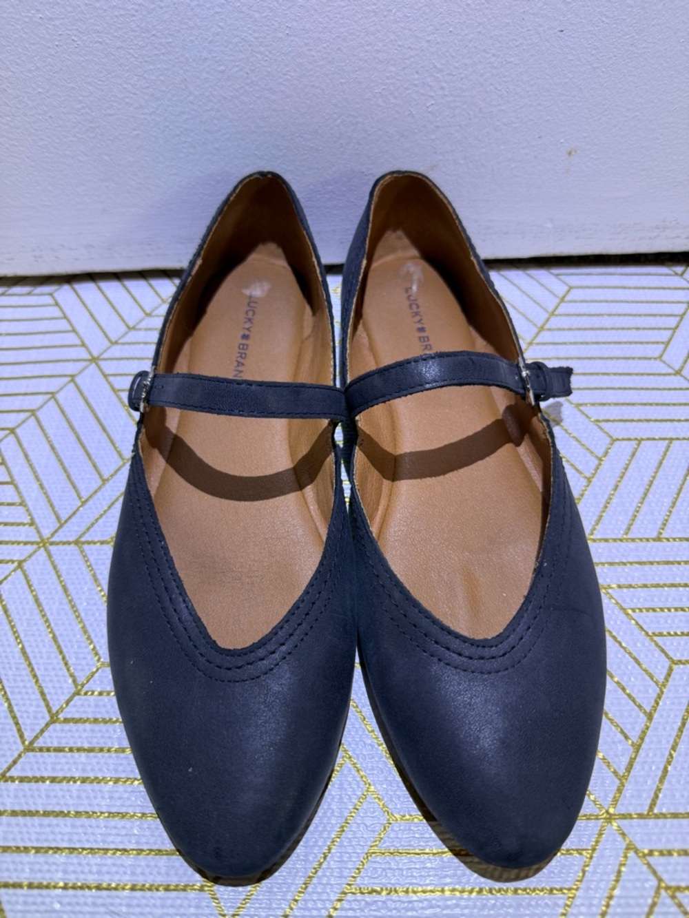 Lucky Brand Black Mary Jane Flats with Strap